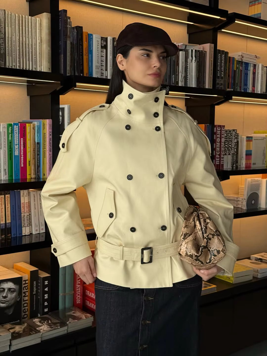 Ella Tailored Stand Collar Trench Coat