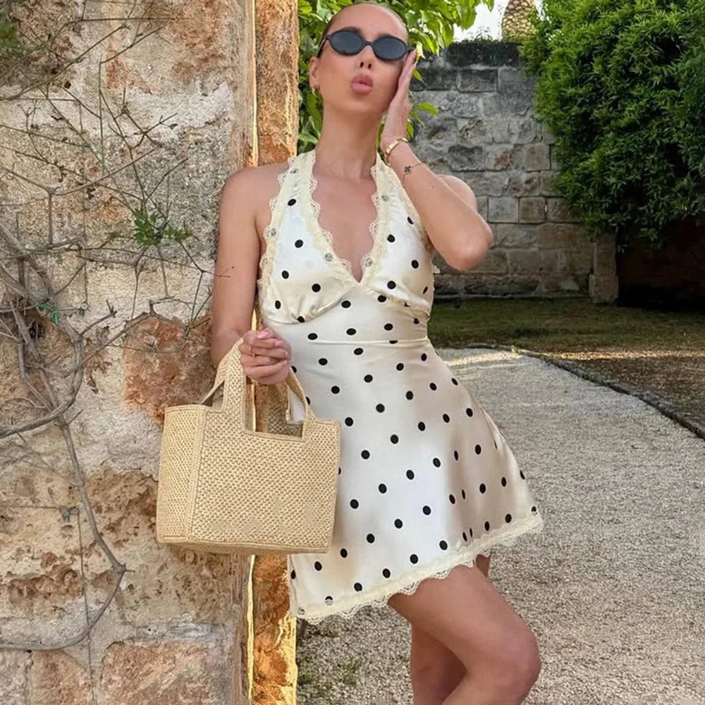Margot ryggløs blonde minikjole