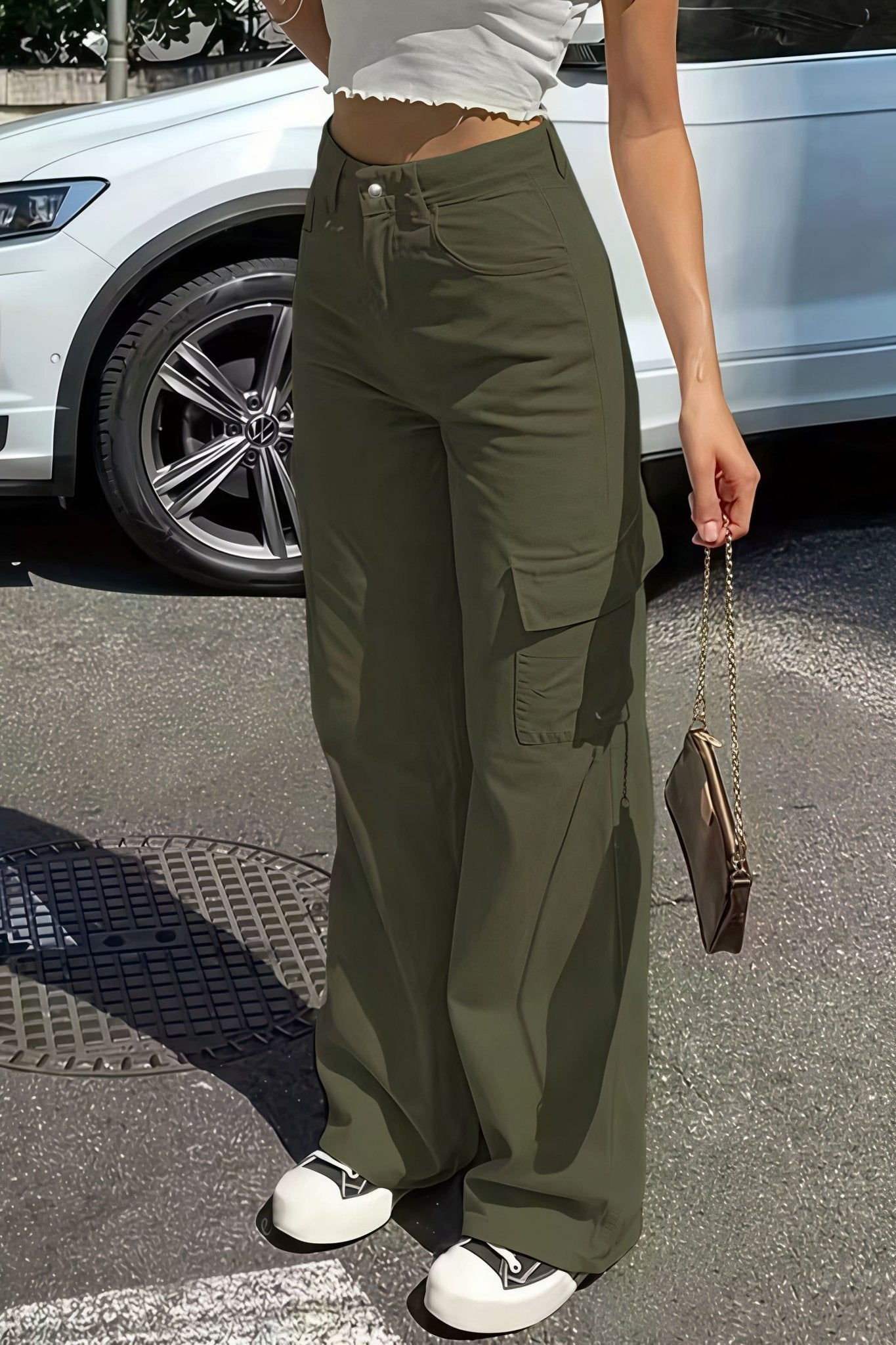Sara Lomme Cargo Rett Bukse