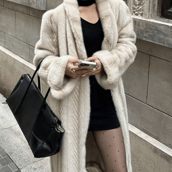 ZEYA - Alicia Faux Fur Maxi Coat with Belt
