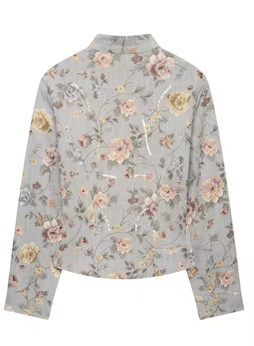 ZEYA - Anne Vintage Jacquard Cropped Jacket