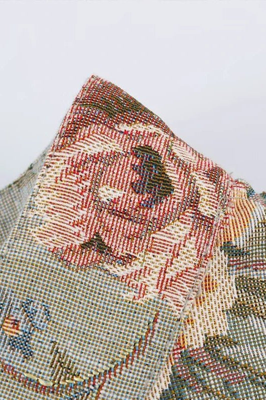 ZEYA - Anne Vintage Jacquard Cropped Jacket