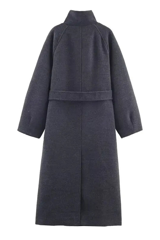 ZEYA - Arielle High Collar Long Belted Coat