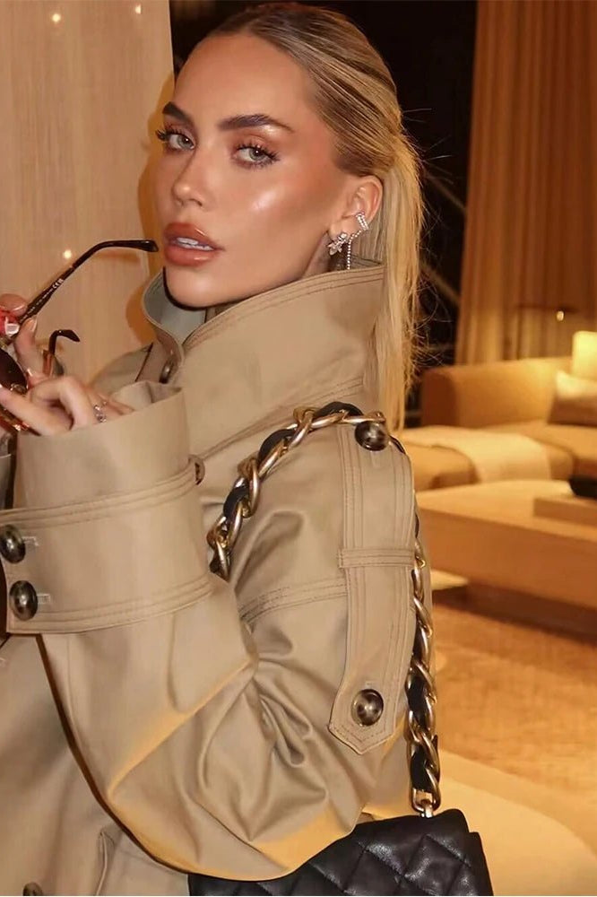 ZEYA - Audrey Beige Double Breasted Trench Coat