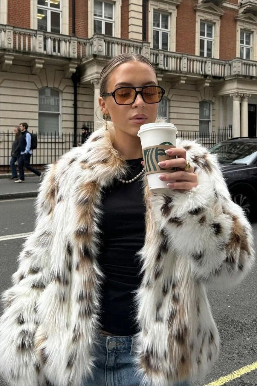 ZEYA - Camella Leopard Faux Fur Coat