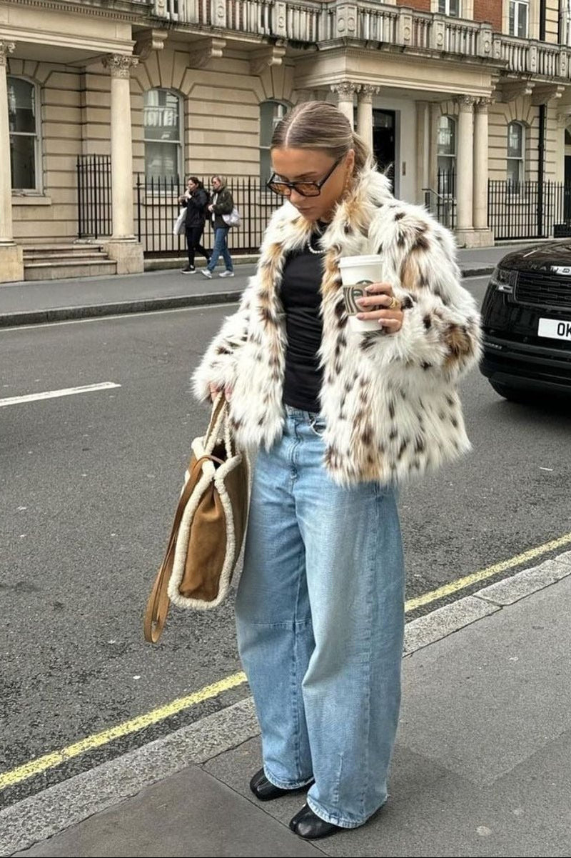 ZEYA - Camella Leopard Faux Fur Coat