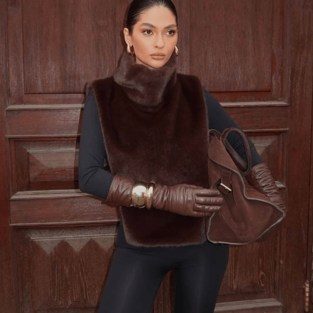 ZEYA - Carina Faux Fur Turtleneck Vest