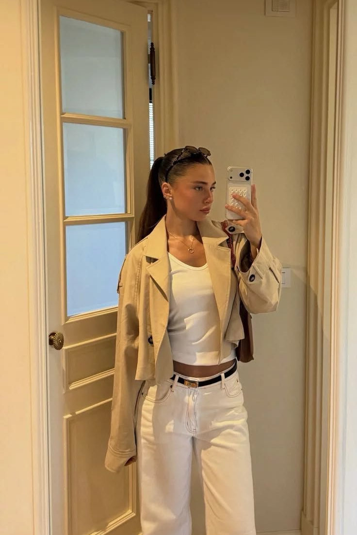 ZEYA - Carla Cropped Double Breasted Trench Coat