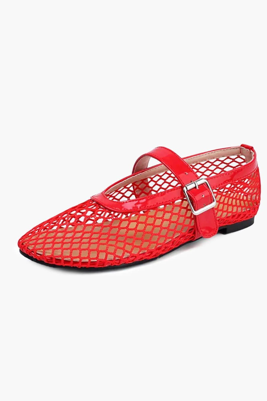 ZEYA - Celeste Buckled Mesh Ballet Flats