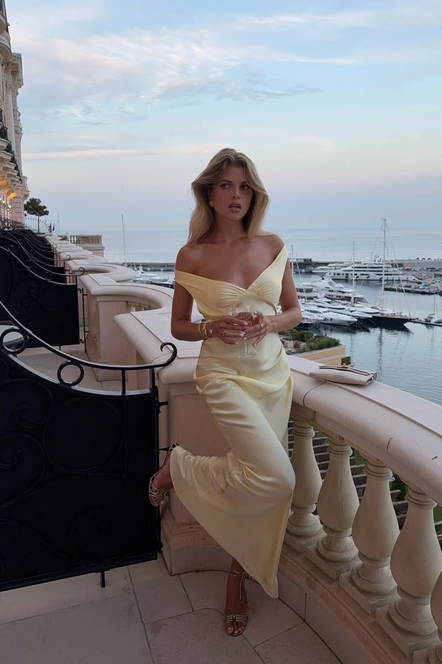 ZEYA - Dayanara Off - Shoulder Satin Maxi Dress