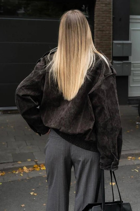 ZEYA - Elisse Suede Bomber Jacket