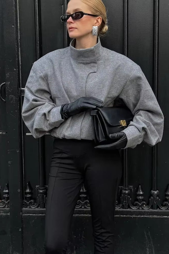 ZEYA - Ellyse Stand Collar Short Jacket