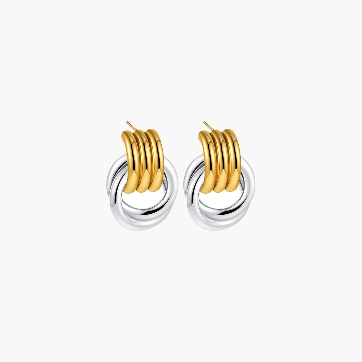 ZEYA - Emily Earrings - 18K Gold Plated Multilayer Circle Drop Earrings for Women