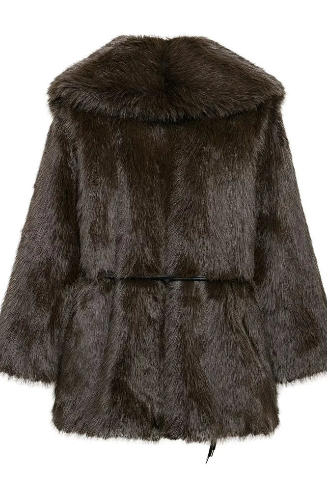 ZEYA - Feliz Faux Fur Coat with Belt