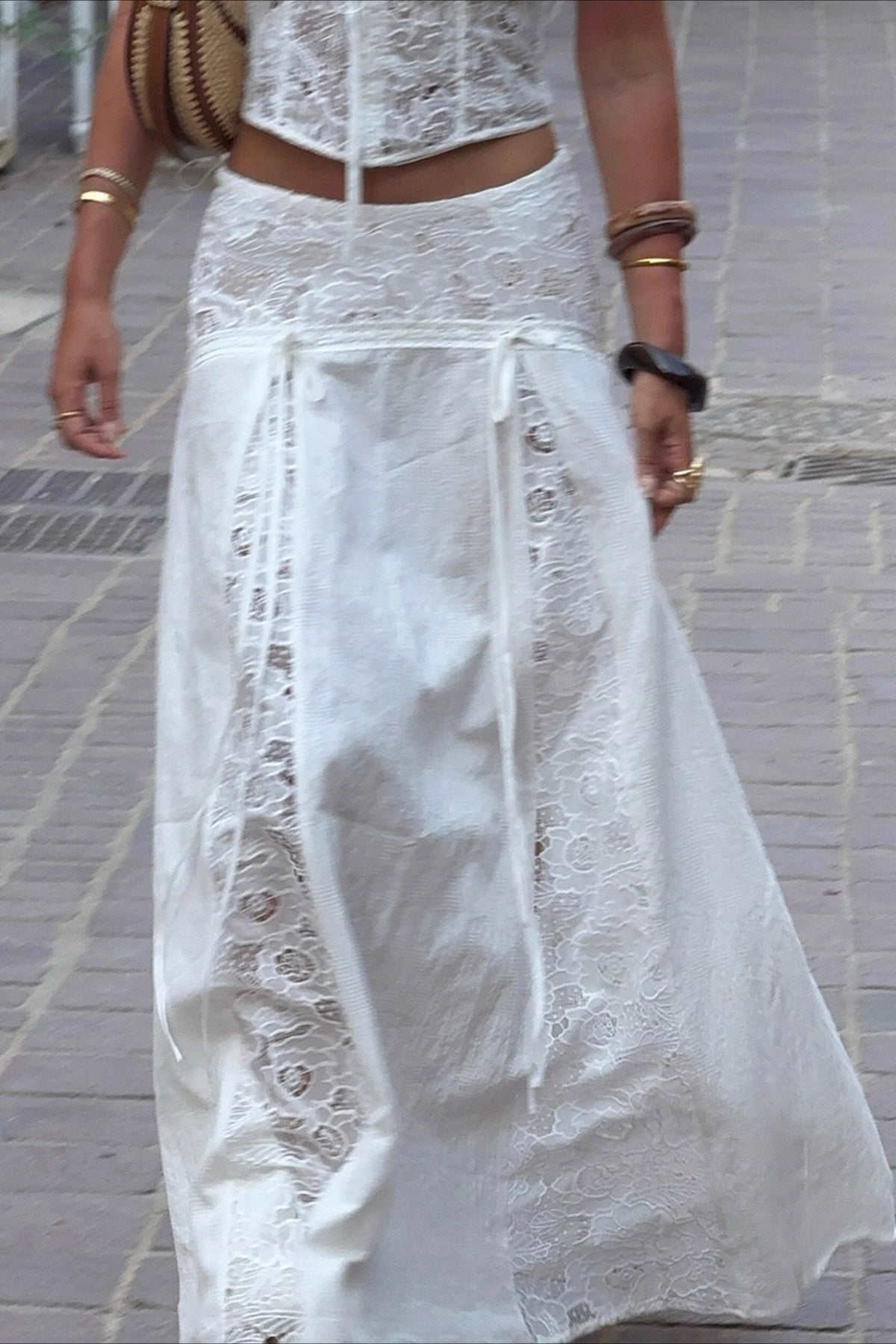 ZEYA - Hanna Low Waist Lace Maxi Skirt