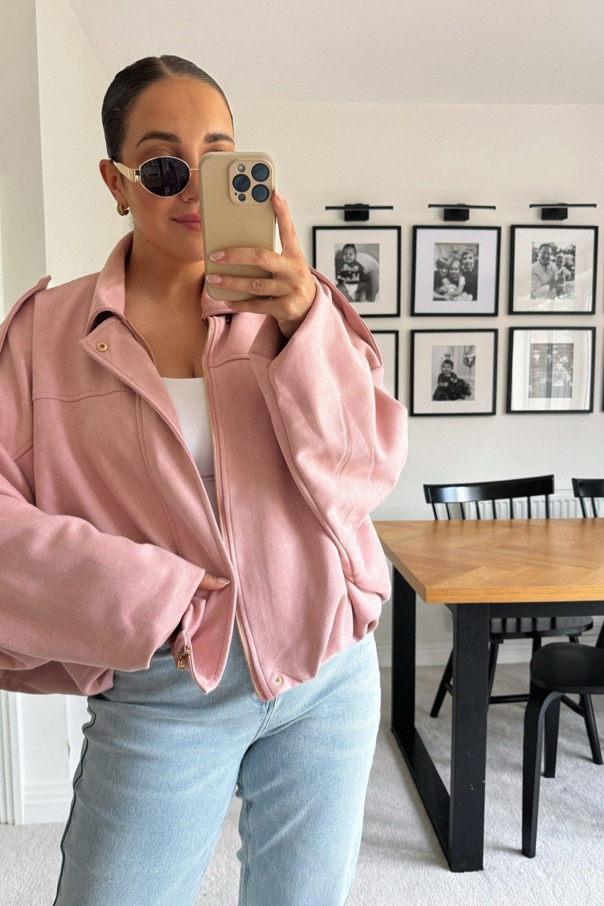 ZEYA - Helen Faux Suede Bomber Jacket