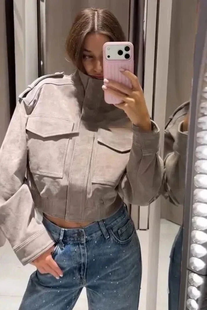 ZEYA - Jasmin Faux Suede Cropped Jacket