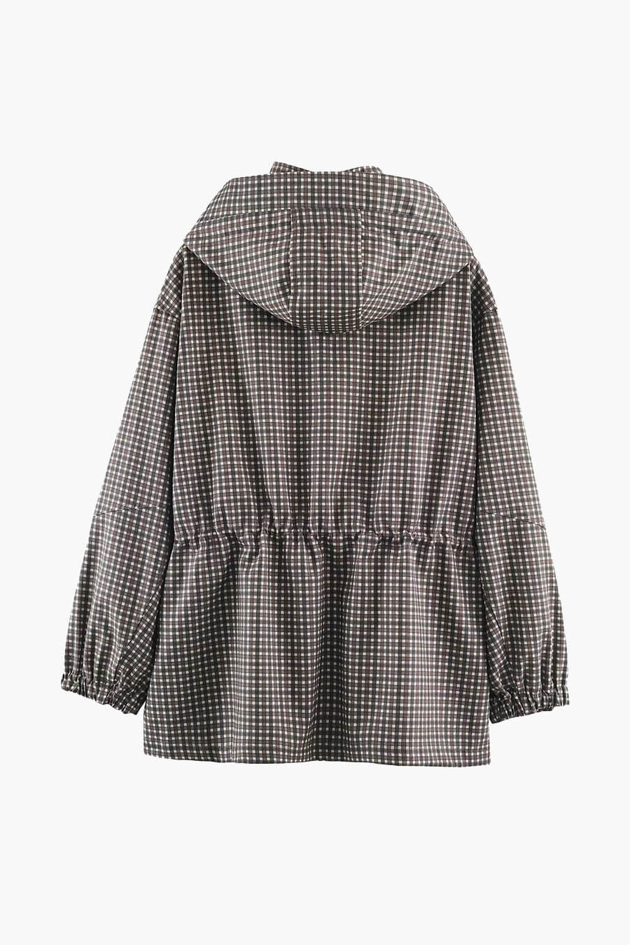 ZEYA - Jenny Plaid Hooded Windbreaker Jacket