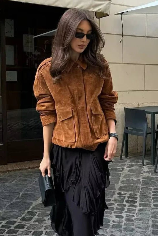 ZEYA - Kayla Suede Bomber Jacket