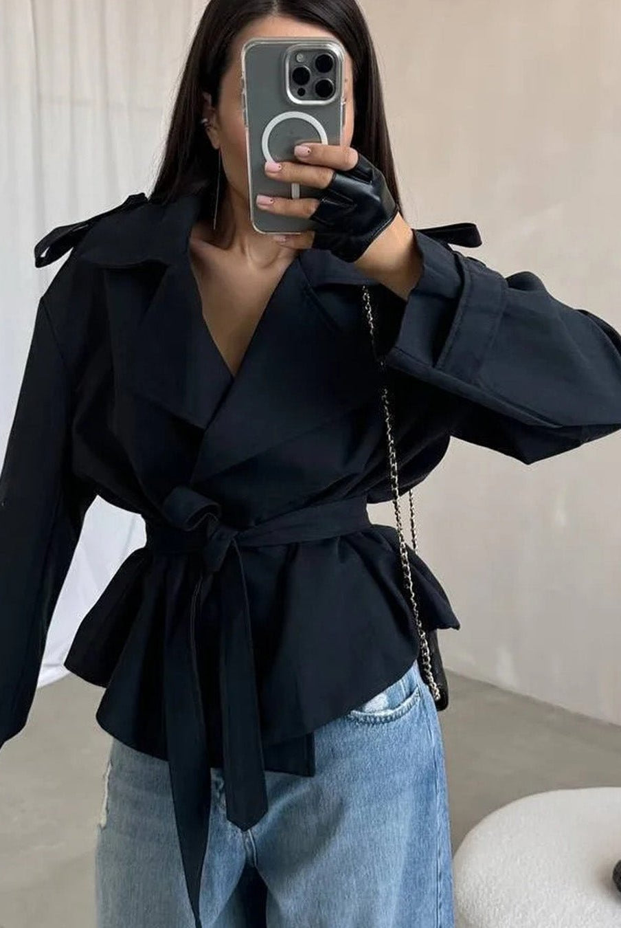 ZEYA - Kelly Belted Cropped Trench Coat
