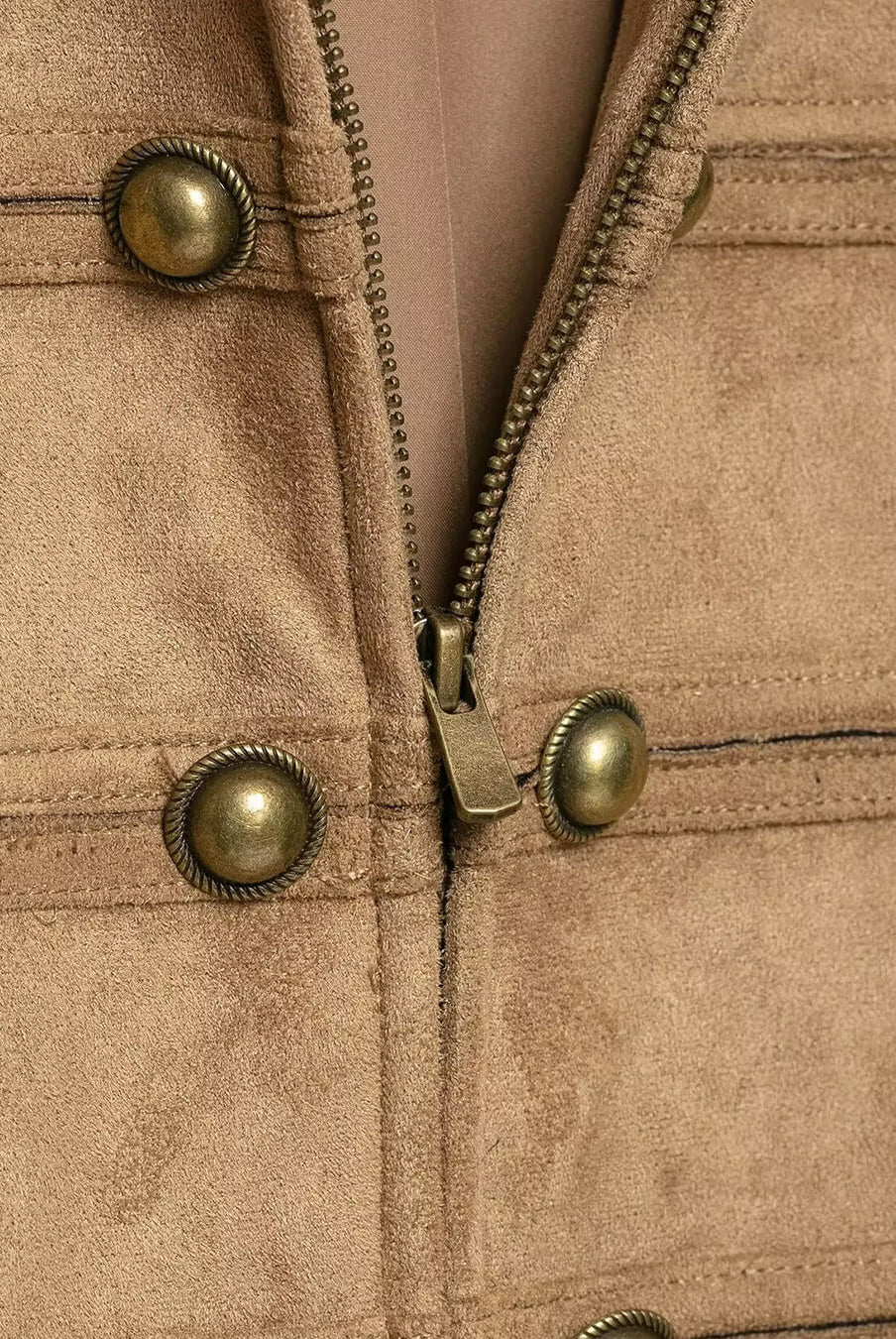 ZEYA - Kelly Faux Suede Napoleon Slim Jacket
