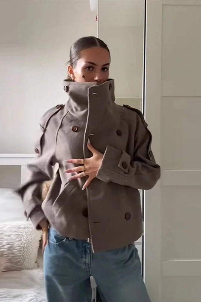ZEYA - Kelly Stand Collar Oversized Coat
