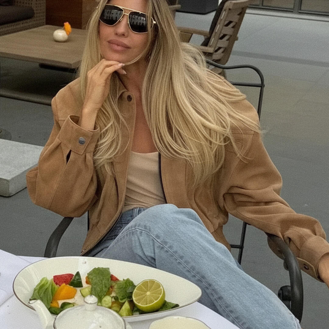 ZEYA - Kesha Suede Lapel Jacket