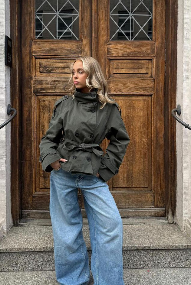 ZEYA - Kiarra Stand Collar Crop Trenchcoat