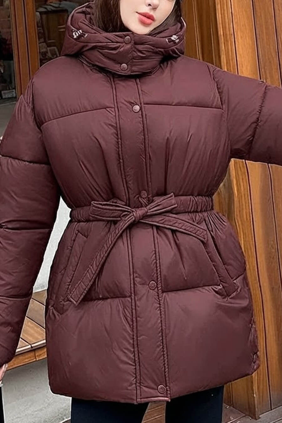 ZEYA - Lani Lace Up Hooded Coat