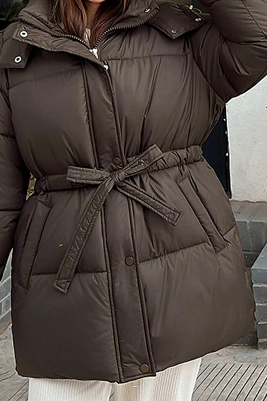 ZEYA - Lani Lace Up Hooded Coat