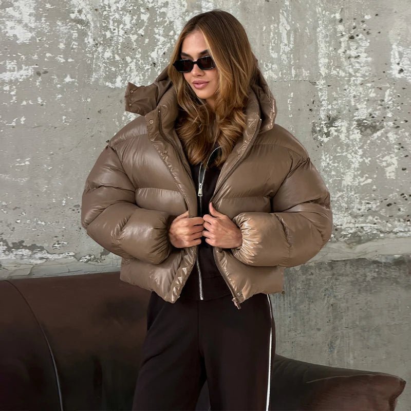ZEYA - Lara Hooded Glossy Puffer Jacket
