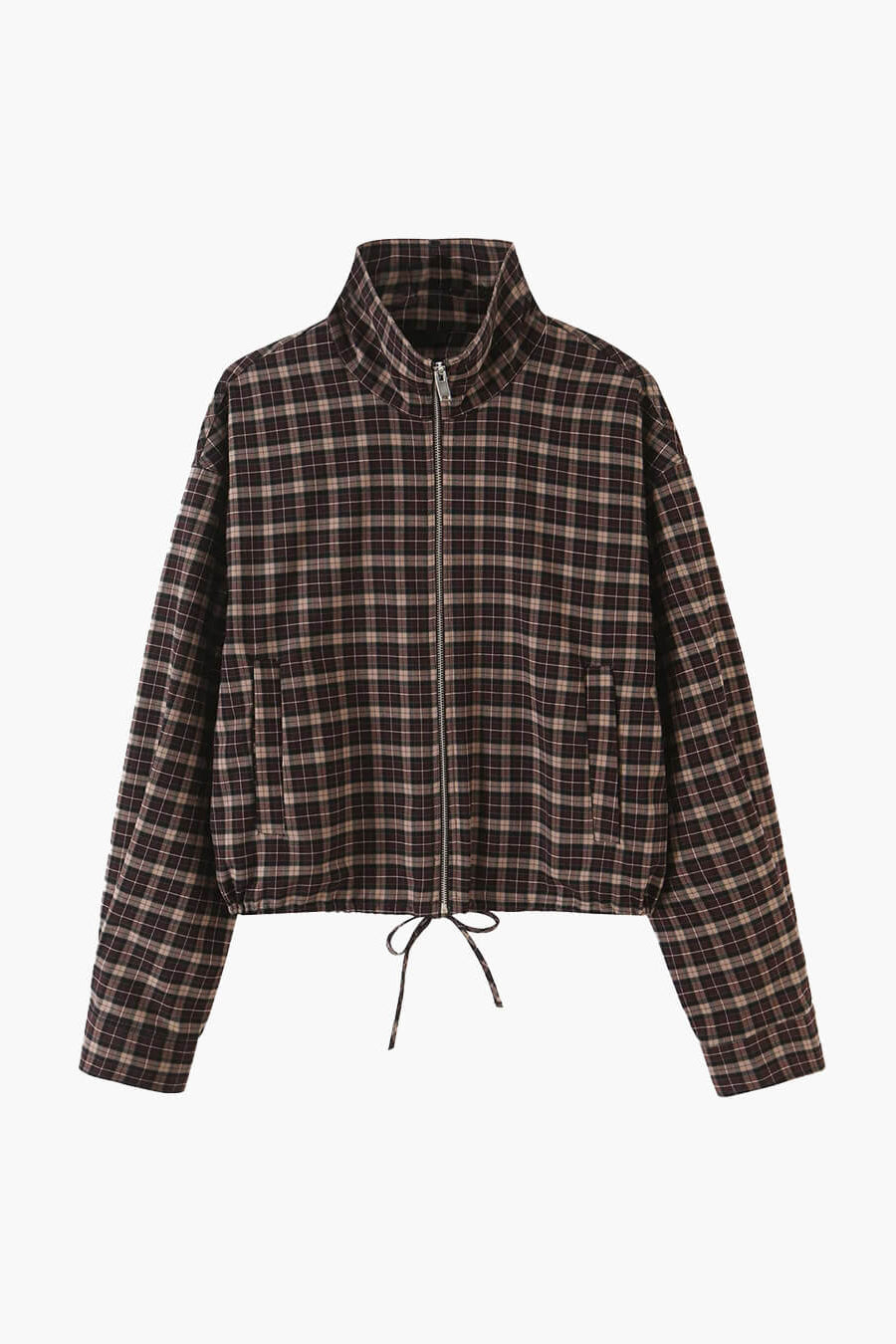 ZEYA - Leah Checked Collar Zip Jacket