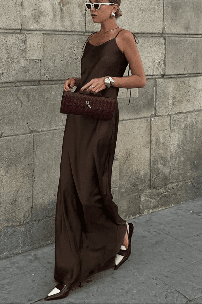 ZEYA - Leandra Backless Satin Maxi Dress