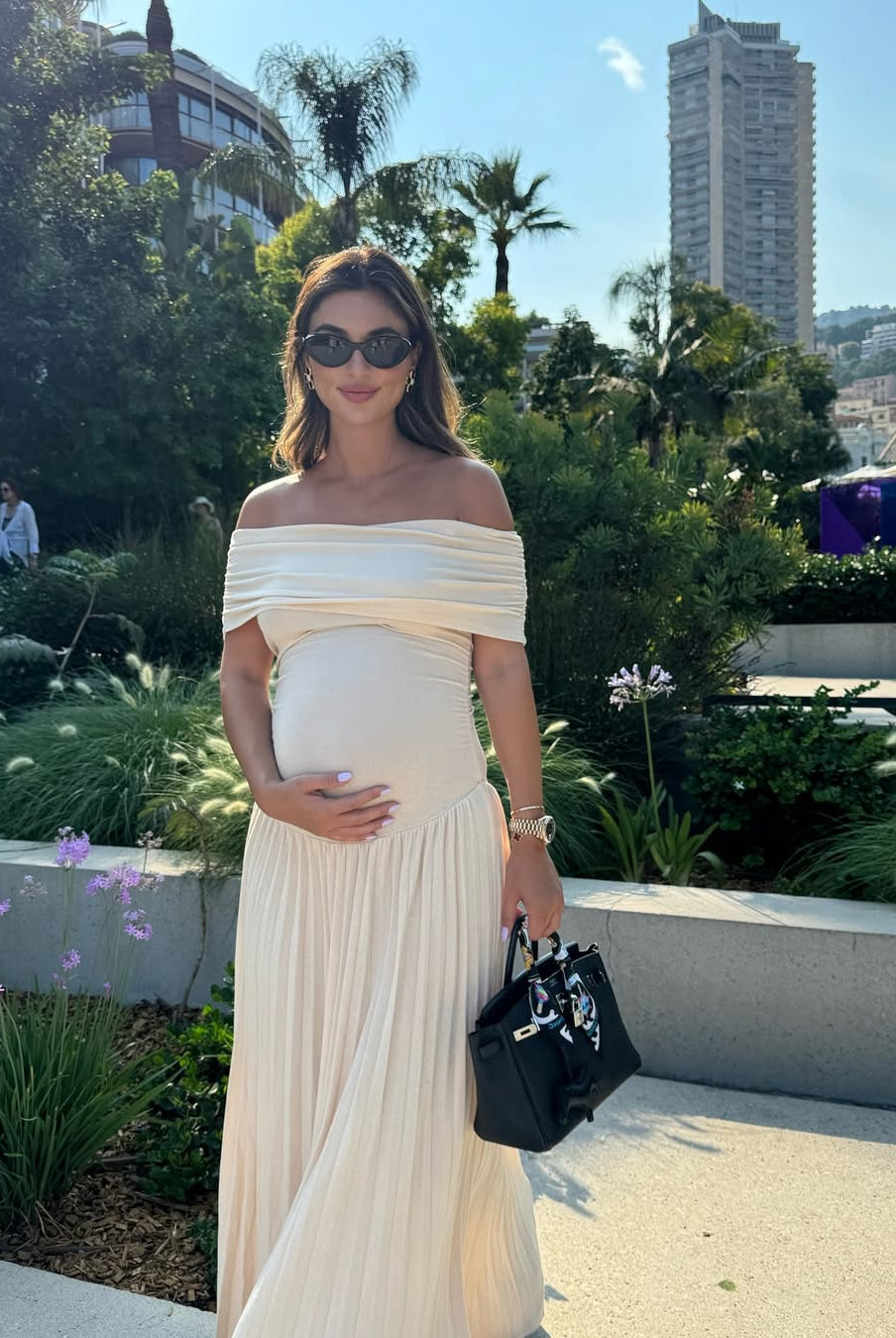 ZEYA - Leda Flowy Off - Shoulder Maternity Dress
