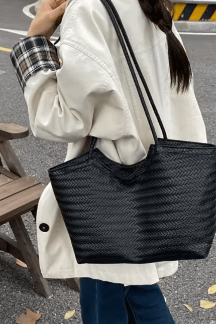 ZEYA - Leona Woven Faux Leather Bag