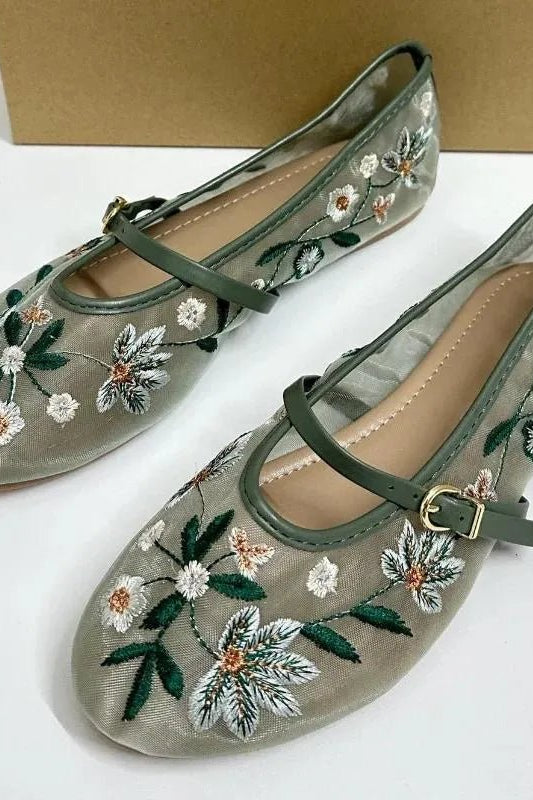ZEYA - Lisbeth Embroidered Ballet Flats