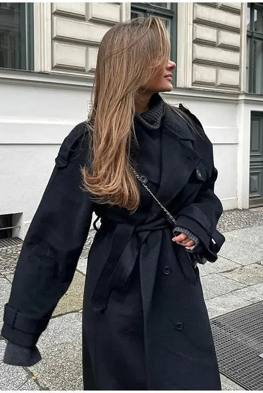 ZEYA - Long black Trench Coat
