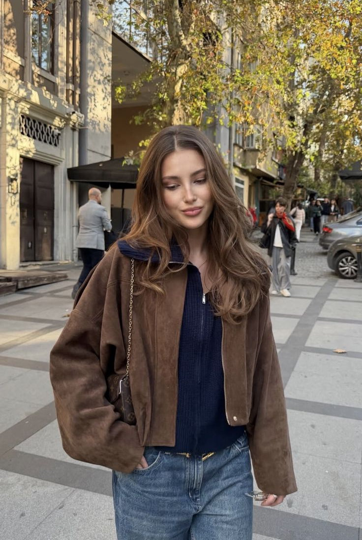 ZEYA - Lori Suede Bomber Jacket