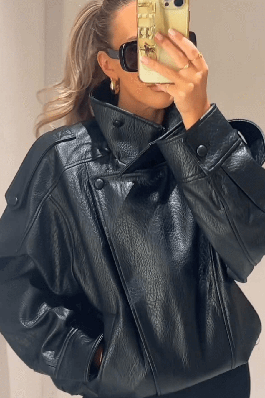 ZEYA - Lucille Asymmetrical Leather Jacket