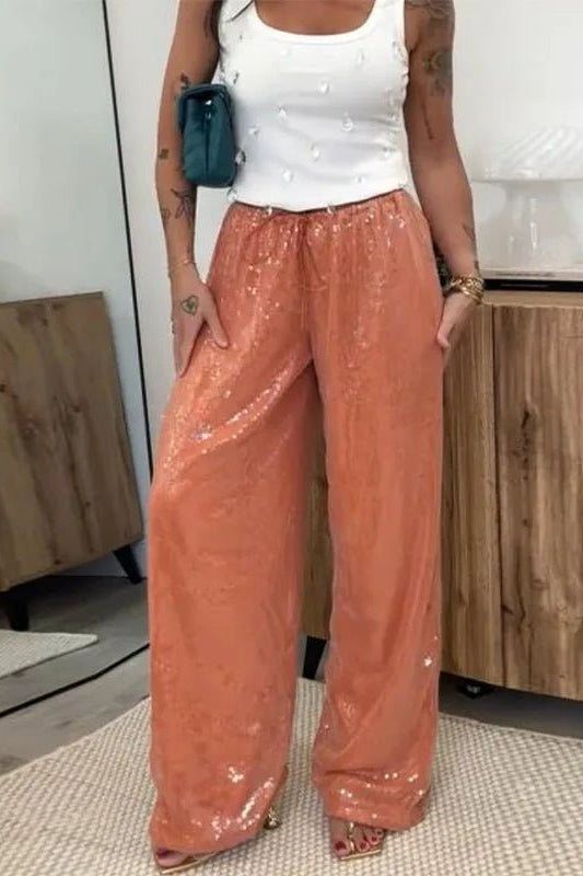 ZEYA - Margot Sequin Wide-Leg Trousers
