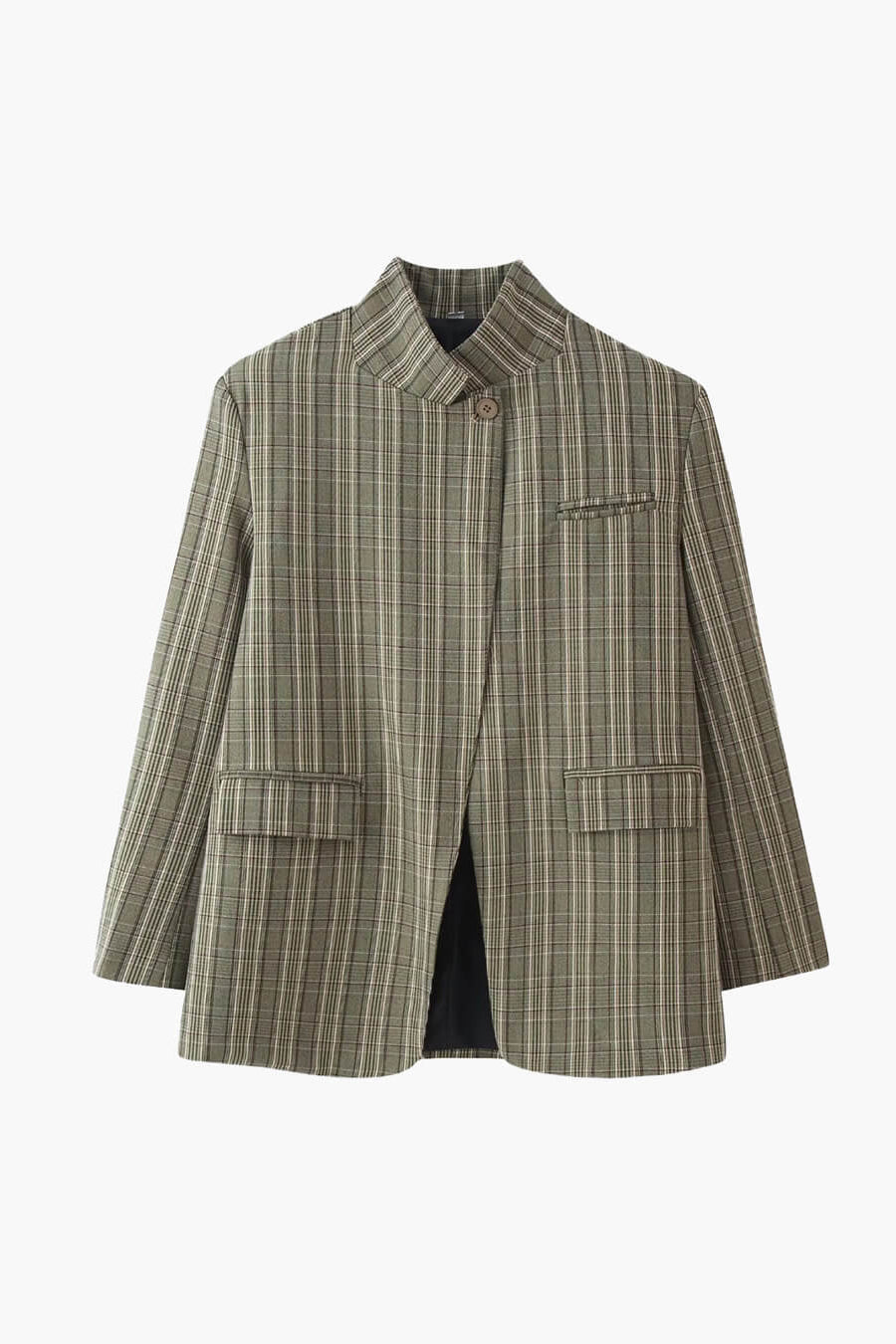 ZEYA - Melanie Plaid Stand Collar Blazer