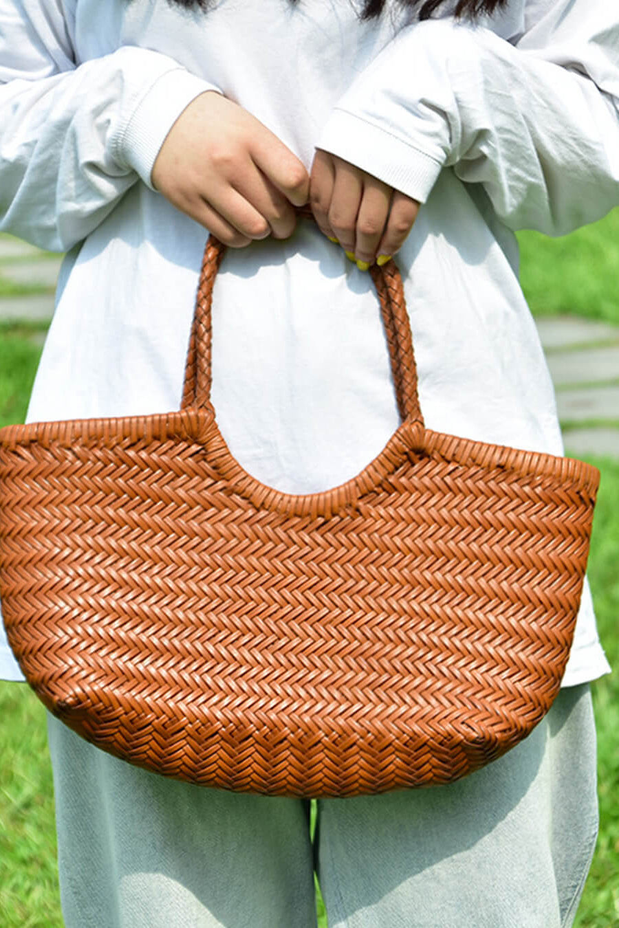 ZEYA - Melisande Woven Leather Tote Bag