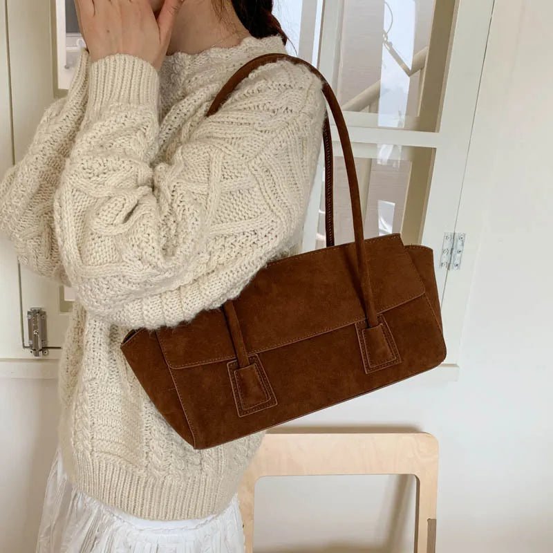 ZEYA - Melissa Vintage Faux Suede Shoulder Bag