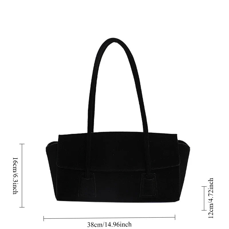 ZEYA - Melissa Vintage Faux Suede Shoulder Bag