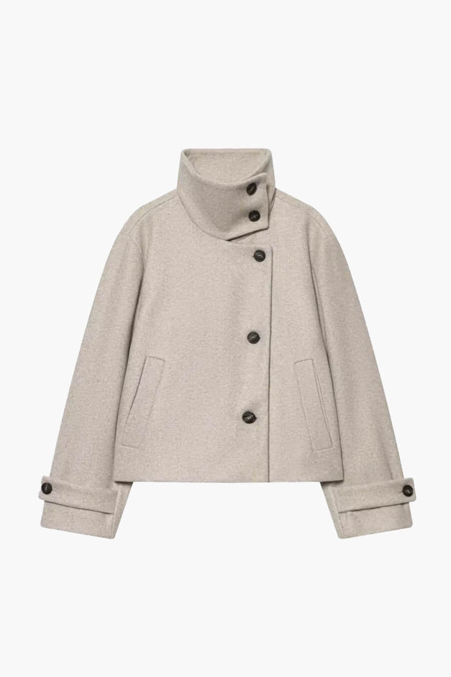 ZEYA - Monica Rose Buckle Stand Collar Coat