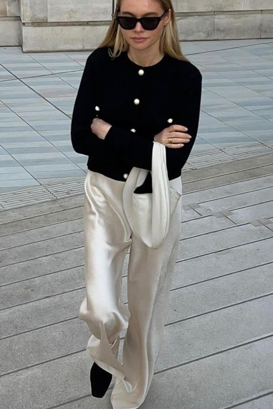 ZEYA - Nenita Wide Leg Satin Trousers
