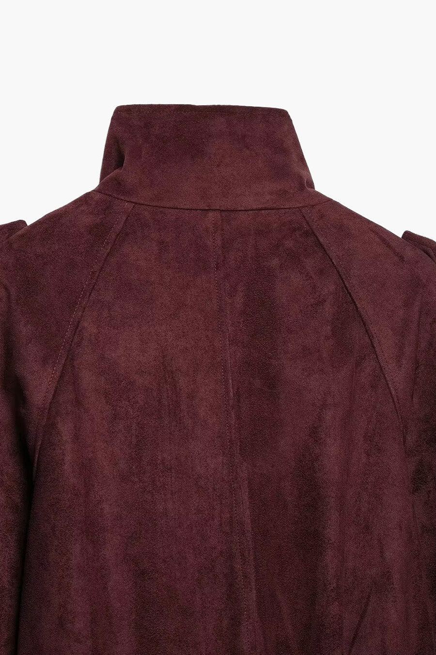 ZEYA - Nicole Funnel Neck Faux Suede Belted Jacket