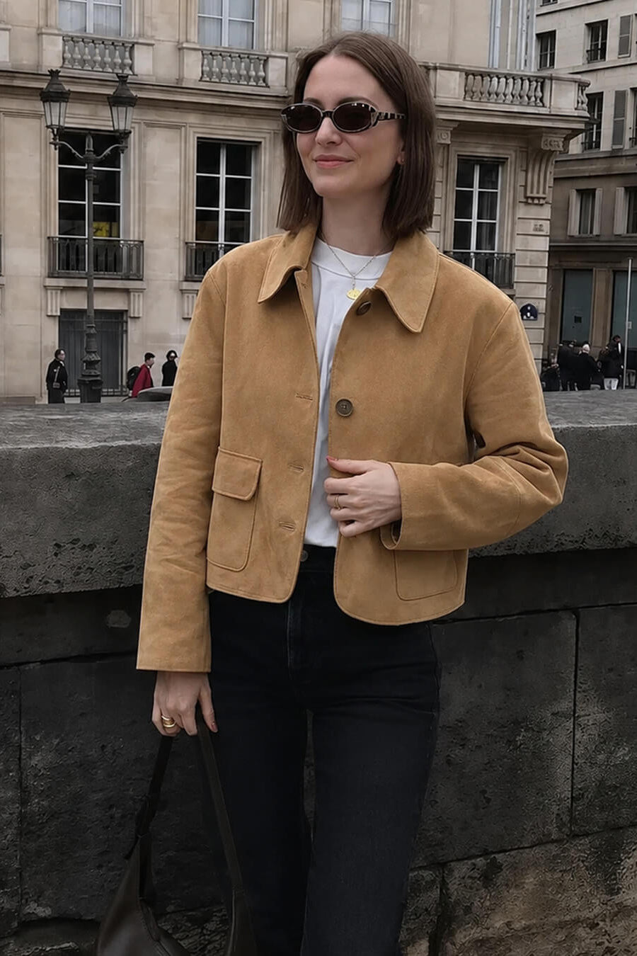 ZEYA - Nika Faux Suede Cropped Jacket