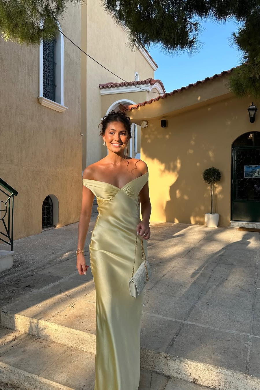 ZEYA - Ophelia Offshoulder Satin Maxi Dress