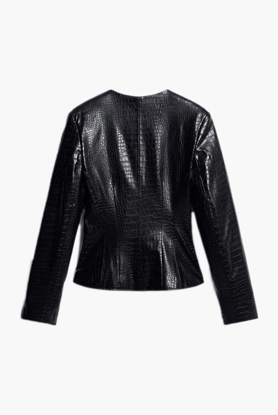 ZEYA - Ruth Croc Embossed Faux Leather Jacket